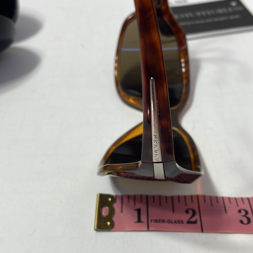 Authentic PRADA tortoise shell print and silver sunglasses with case - Picture 10 of 12